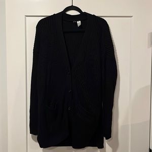 DIVIDED Black Knit Oversized Cardigan with Pockets (from H&M)